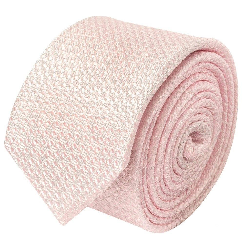 Blush Boys Textured Skinny Tie And Pocket Square Set 3