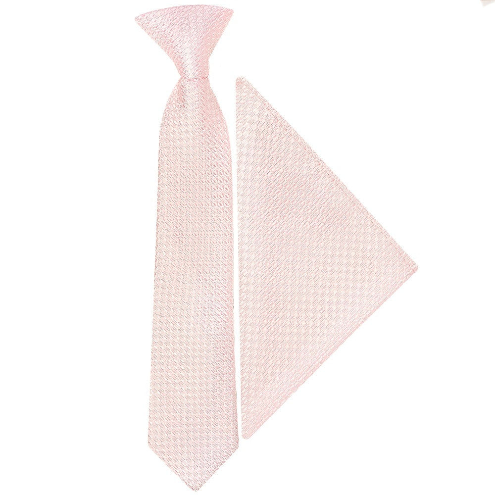 Pre Tied Blush Textured Boys Tie And Pocket Square Set Age 4 7 1