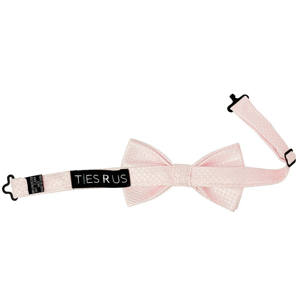 Pre Tied Blush Textured Boys Bow Tie And Pocket Square Set Age 4 7 3