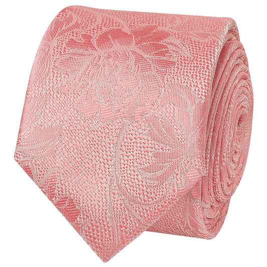 Pink Flower Skinny Mens Tie 2