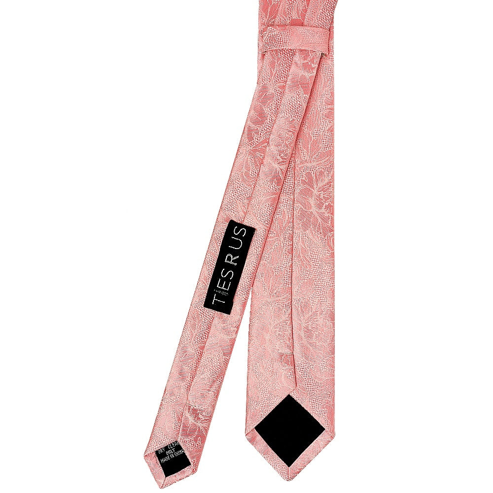 Pink Flower Skinny Mens Tie 3