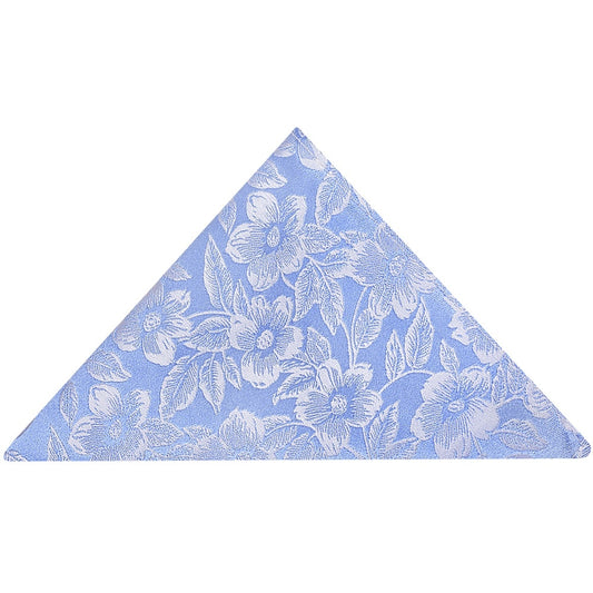 Blue Floral Silk Pocket Square 1