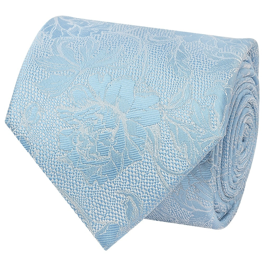 Dusty Blue Flower Classic Mens Tie 2