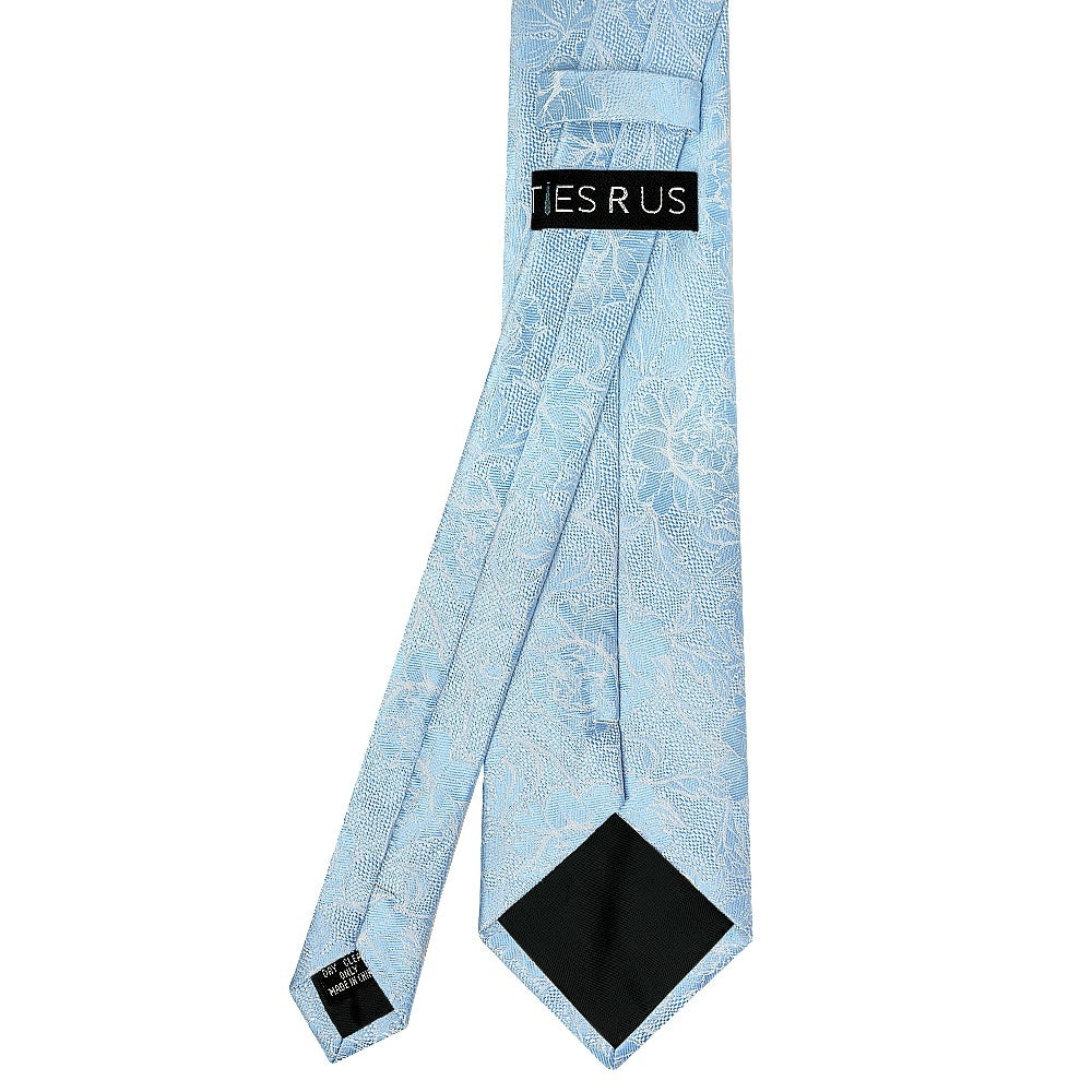 Dusty Blue Flower Classic Mens Tie 3
