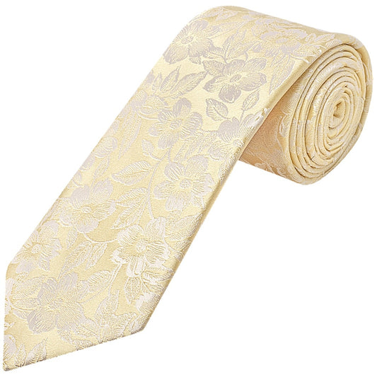 Champagne Floral Silk Classic Mens Tie 1