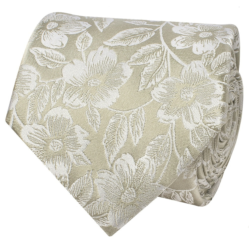 Dusty Sage Floral Silk Classic Mens Tie 2