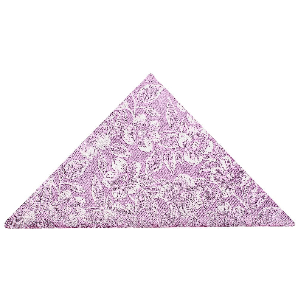 Mens Lilac Floral Silk Classic Tie And Pocket Square 5