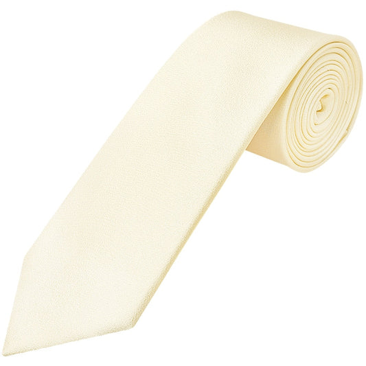 Plain Ivory Silk Classic Mens Tie 1