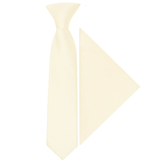 Pre Tied Ivory Silk Boys Tie And Pocket Square Set Age 4 7 1