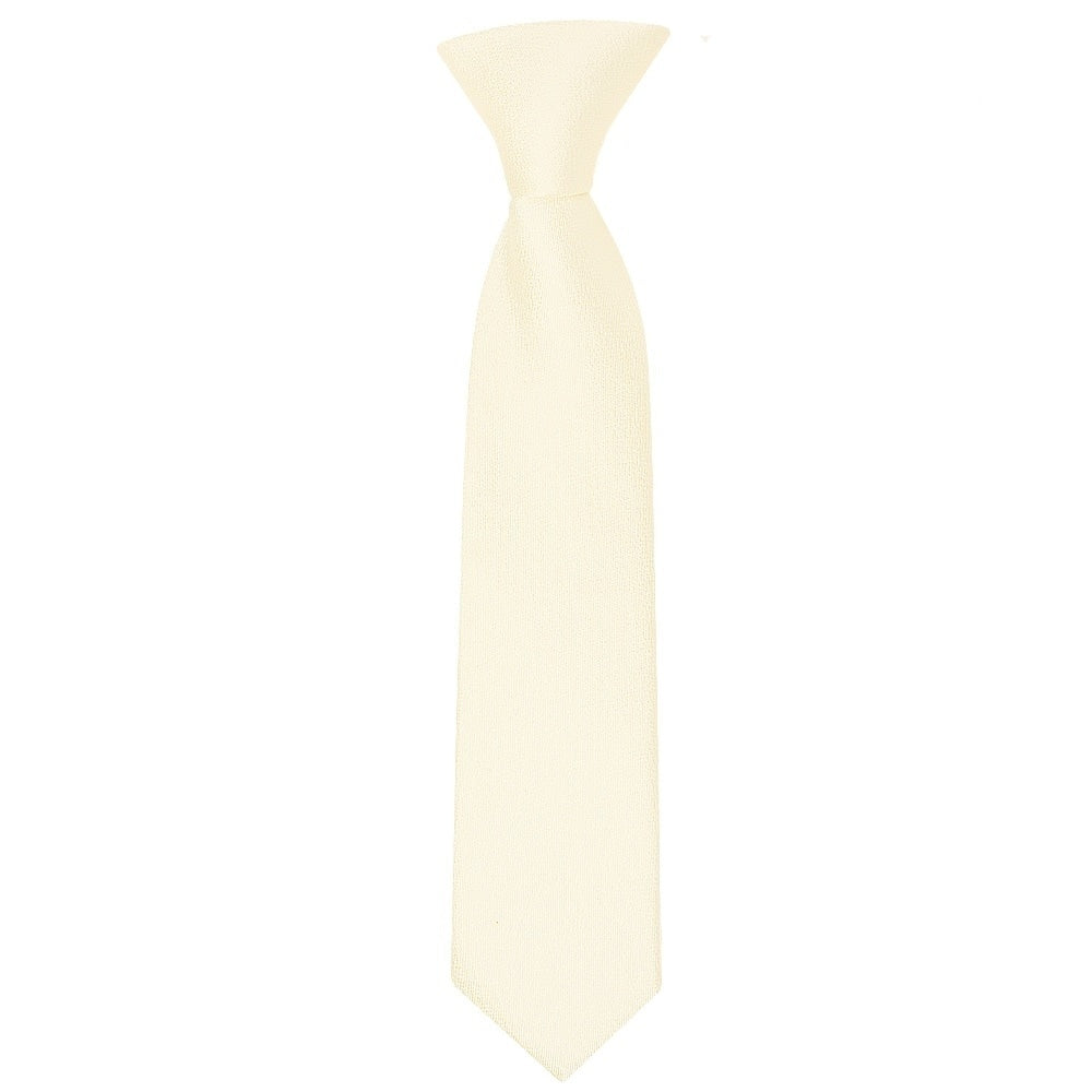 Pre Tied Ivory Silk Boys Tie And Pocket Square Set Age 4 7 2