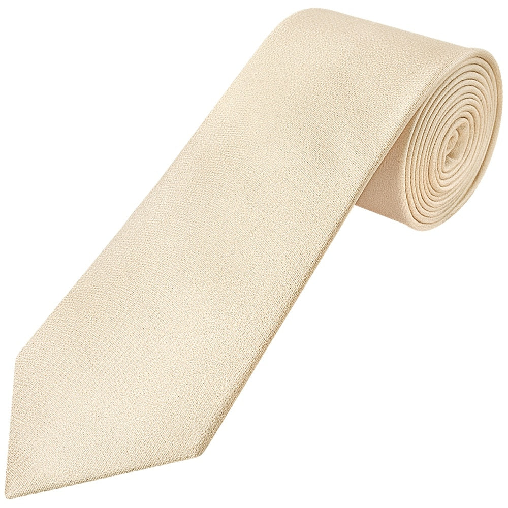 Plain Champagne Silk Classic Mens Tie 1