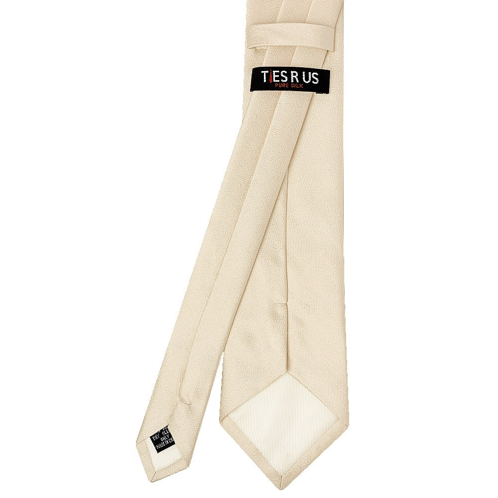 Plain Champagne Silk Classic Mens Tie 3