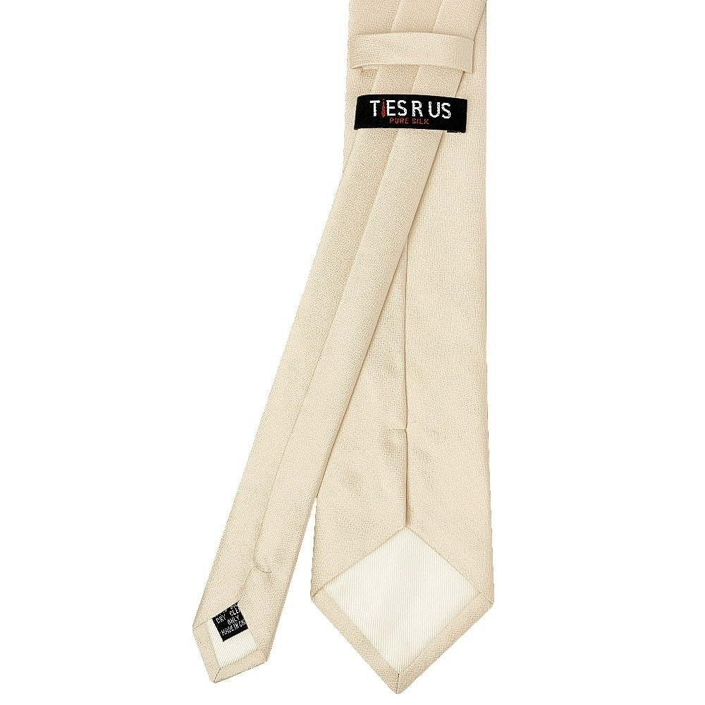 Plain Champagne Silk Classic Mens Tie And Pocket Square Set 4