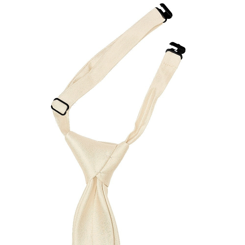 Pre Tied Champagne Silk Boys Tie And Pocket Square Set Age 4 7 3