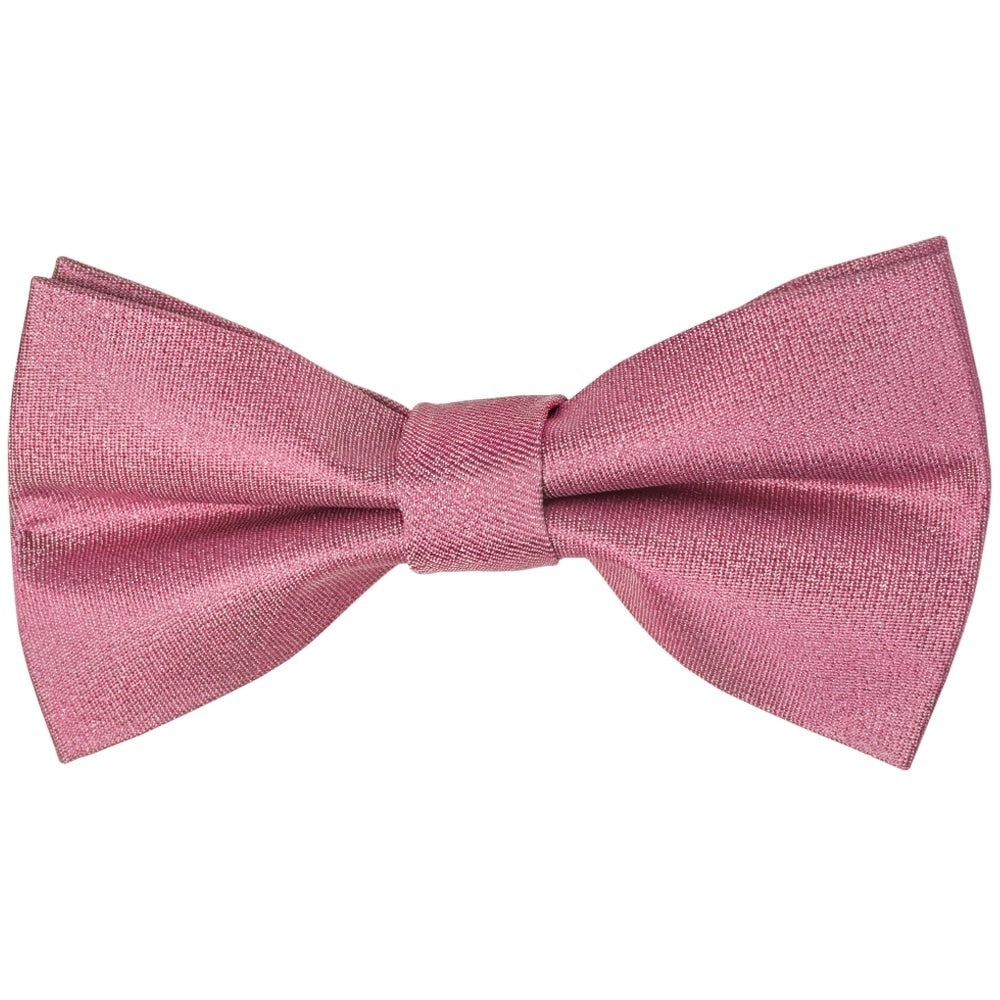 Pre Tied Dusty Pink Silk Boys Bow Tie And Pocket Square Set Age 8 11 2