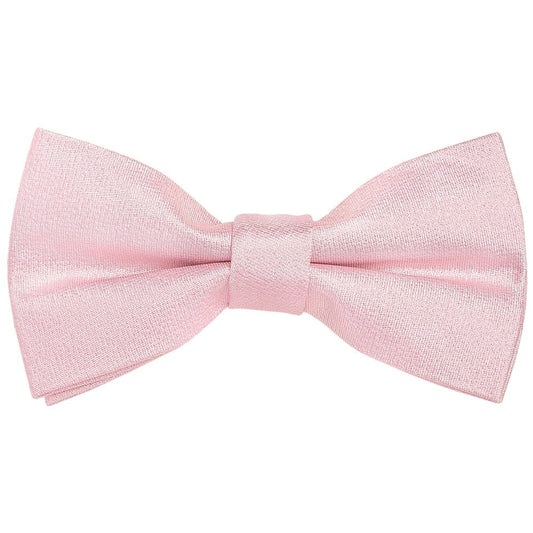 Pre Tied Blush Pink Silk Boys Bow Tie And Pocket Square Set Age 8 11 2