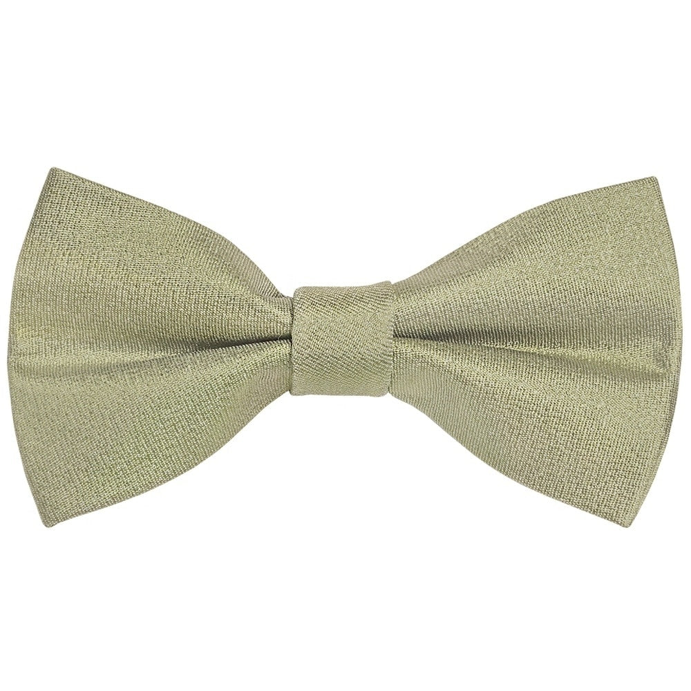 Pre Tied Khaki Green Silk Boys Bow Tie And Pocket Square Set Age 4 7 2