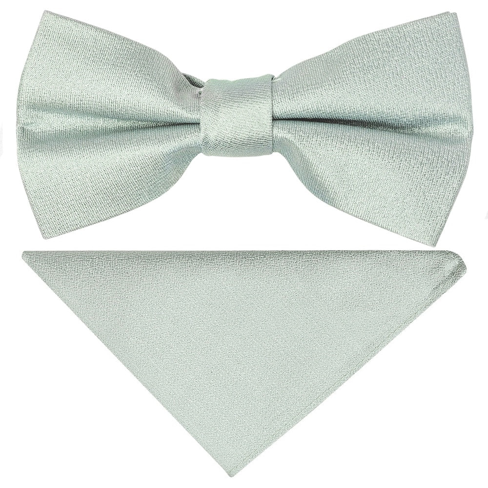 Pre Tied Duck Egg Silk Boys Bow Tie And Pocket Square Set Age 4 7 1