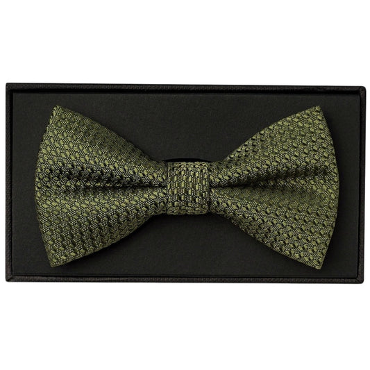 Olive Green Textured Mens Bow Tie 1