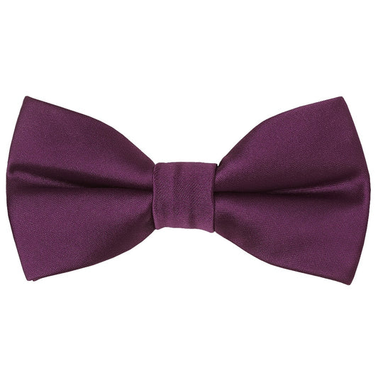 Pre Tied Plum Satin Boys Bow Tie Age 18 Months 3 Years 1