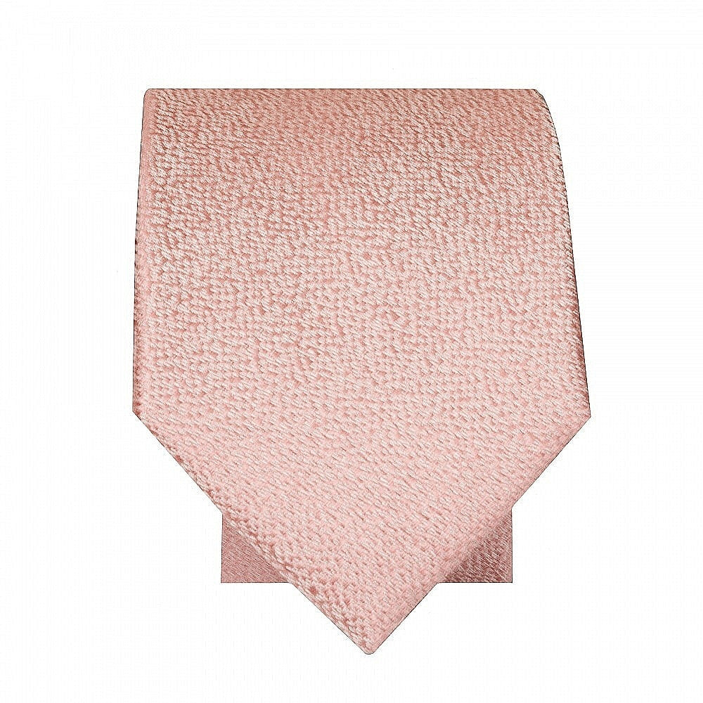 End Of Season Stock Plain Rose Gold Textured Silk Skinny Boys Tie 2