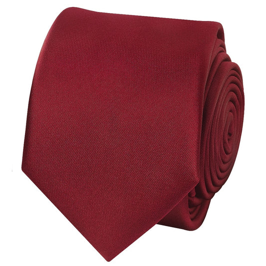 Plain Maroon Satin Skinny Boys Tie 2