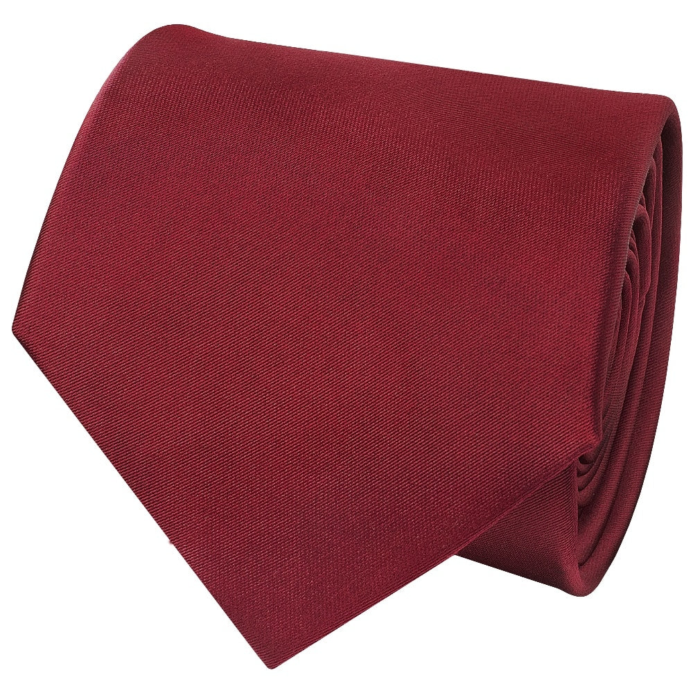 Plain Maroon Satin Classic Mens Tie And Pocket Square Set 4