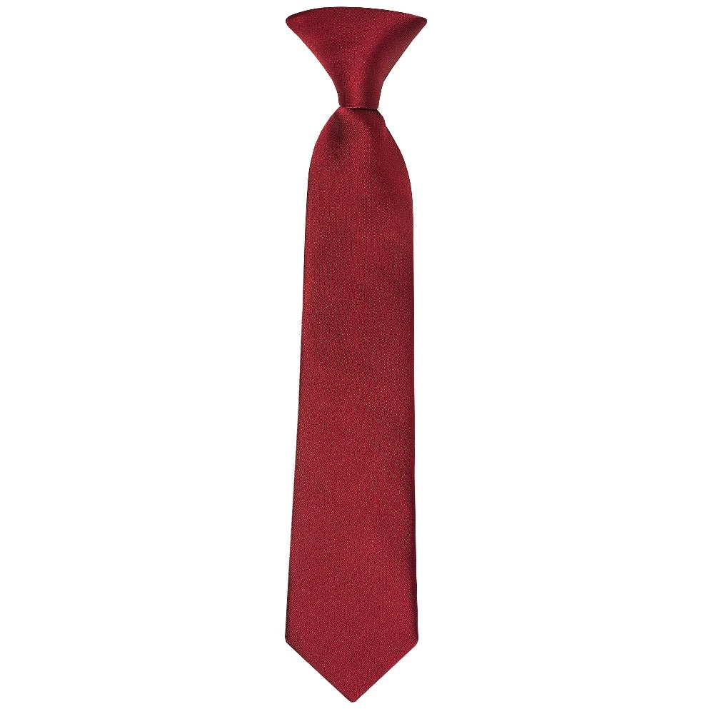 Pre Tied Maroon Satin Boys Tie Age 4 7 1