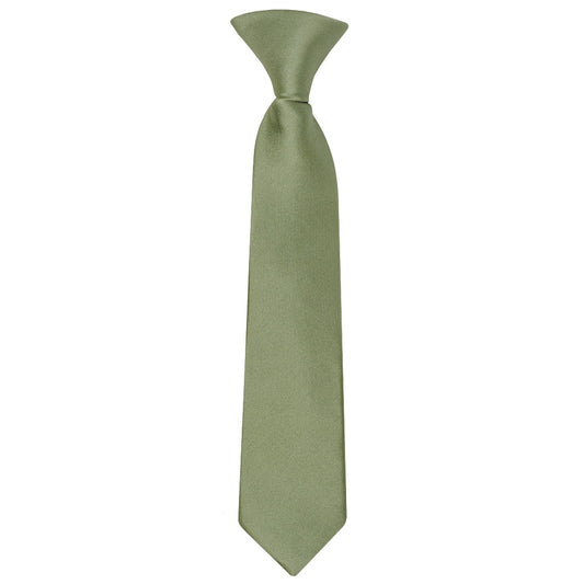 Pre Tied Olive Green Satin Boys Tie Age 4 7 1