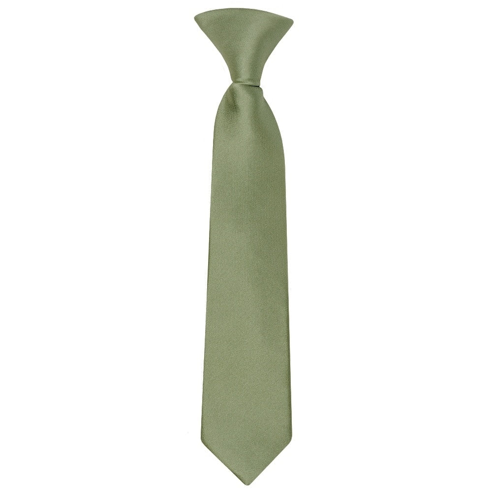 Pre Tied Olive Green Satin Boys Tie And Pocket Square Set Age 4 7 2