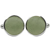 Plain Olive Green Satin Cufflinks