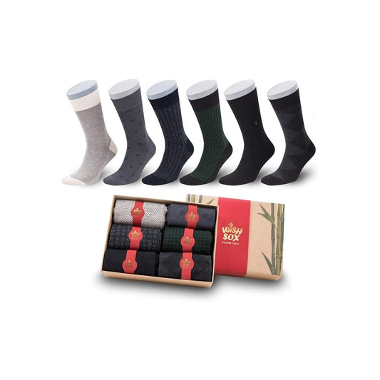 Wishsox 6 Pairs Premium Bamboo Cotton Socks Natural 1