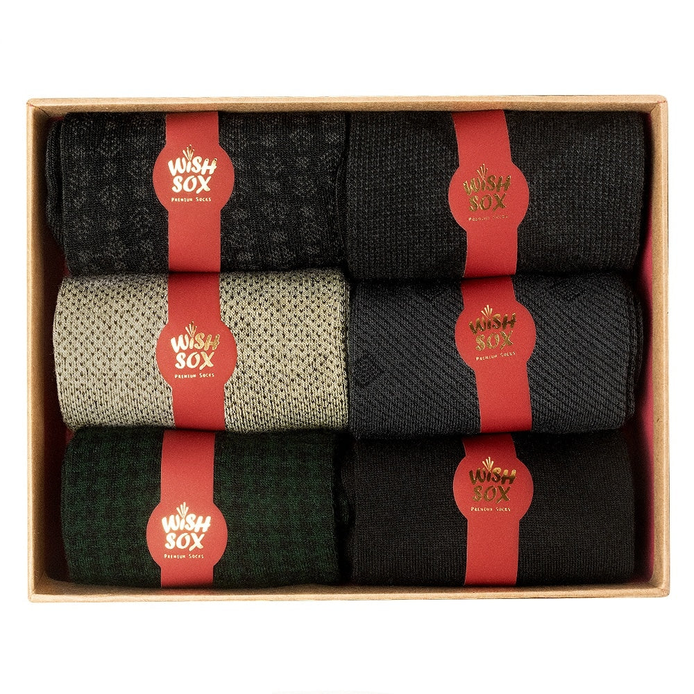 Wishsox 6 Pairs Premium Bamboo Cotton Socks Natural 2
