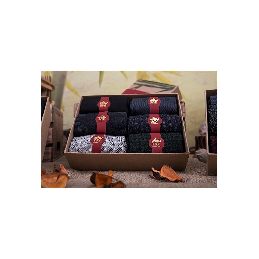 Wishsox 6 Pairs Premium Bamboo Cotton Socks Natural 3