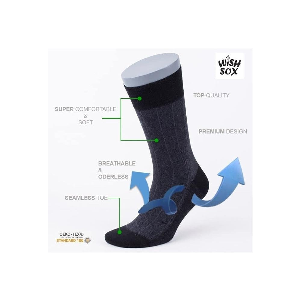 Wishsox 6 Pairs Premium Bamboo Cotton Socks Joyful 4
