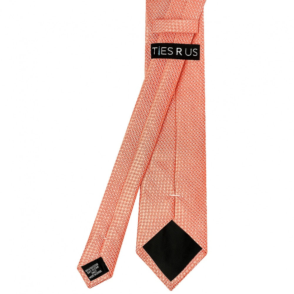 Coral Textured Classic Tie And Pocket Square Set 5
