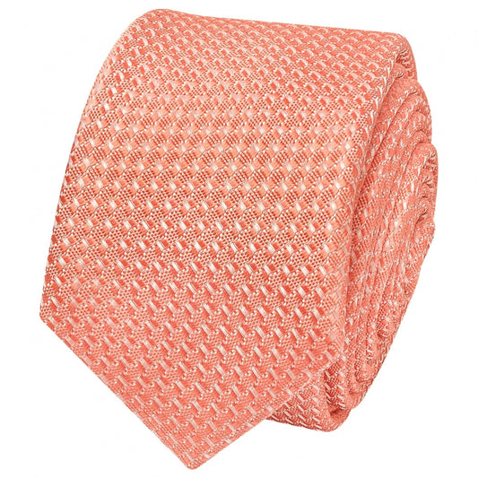 Coral Textured Skinny Tie 2