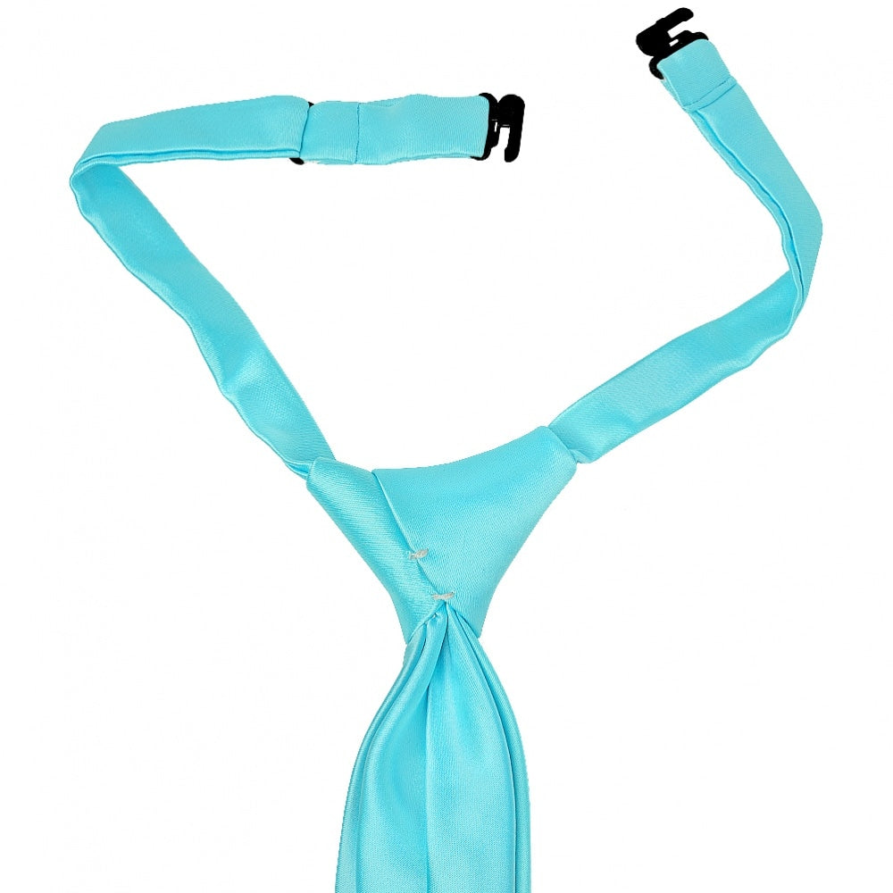 Pre Tied Tiffany Blue Satin Boys Tie Age 4 7 2