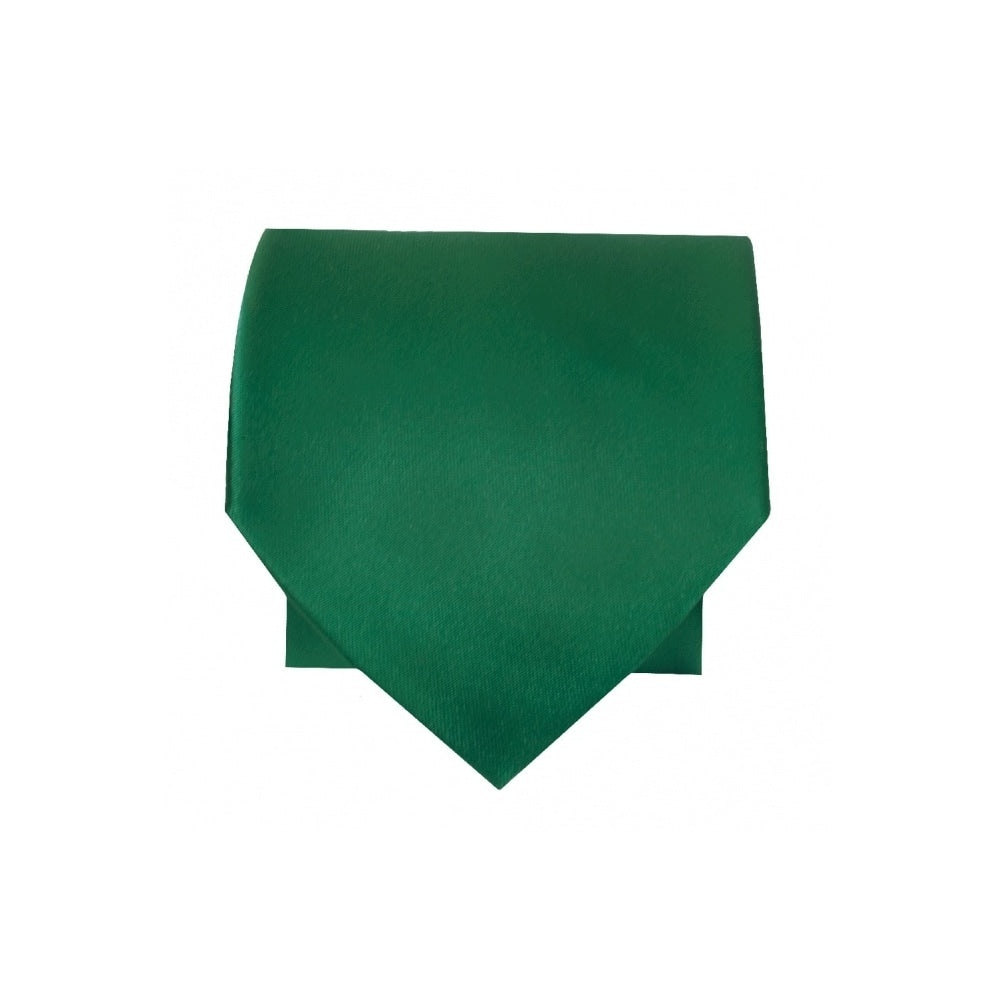 Plain Forest Green Satin Classic Mens Tie And Pocket Square Set 4