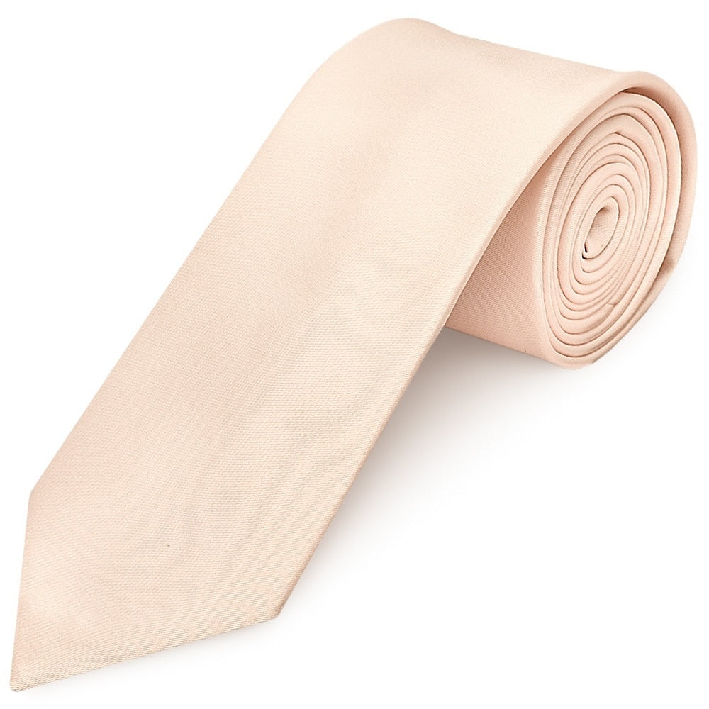 Plain Blush Classic Mens Tie And Pocket Square Set 3