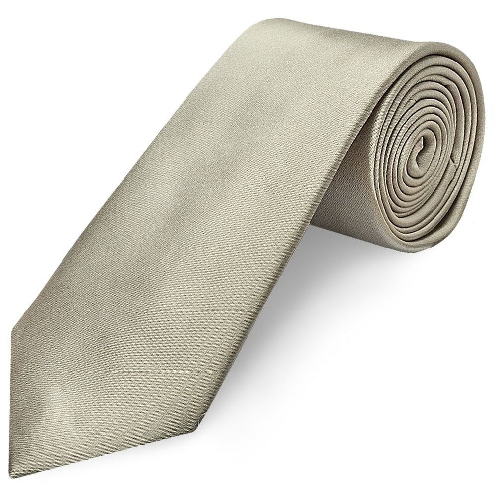 Plain Dusty Sage Satin Classic Mens Tie And Pocket Square Set 3