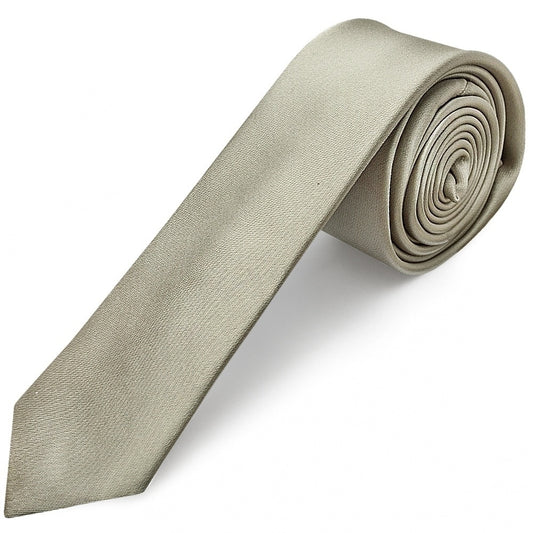 Plain Dusty Sage Boys Satin Skinny Tie And Pocket Square Set 2