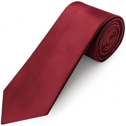Plain Maroon Satin Classic Mens Tie 1