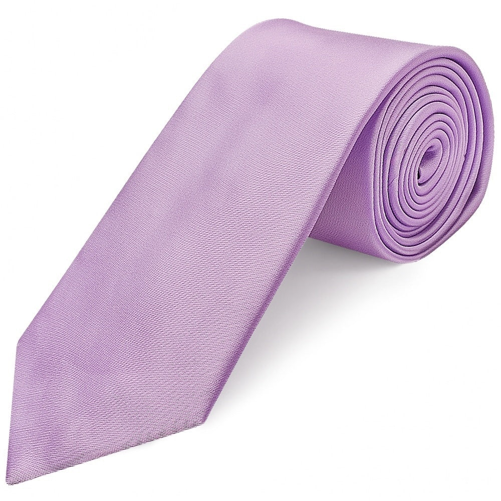 Plain Lilac Satin Classic Mens Tie 1