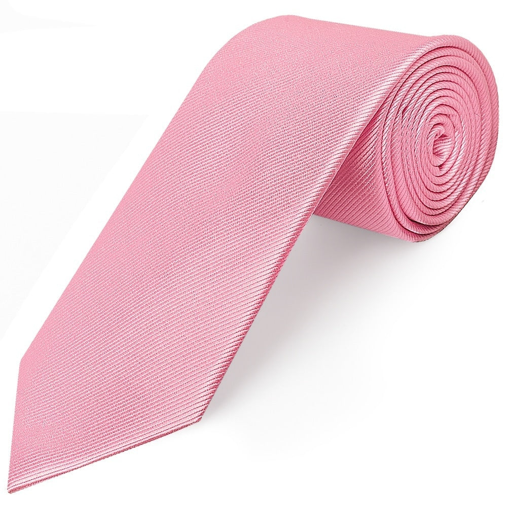 Blush Pink Silk Twill Classic Mens Tie And Pocket Square Set 3
