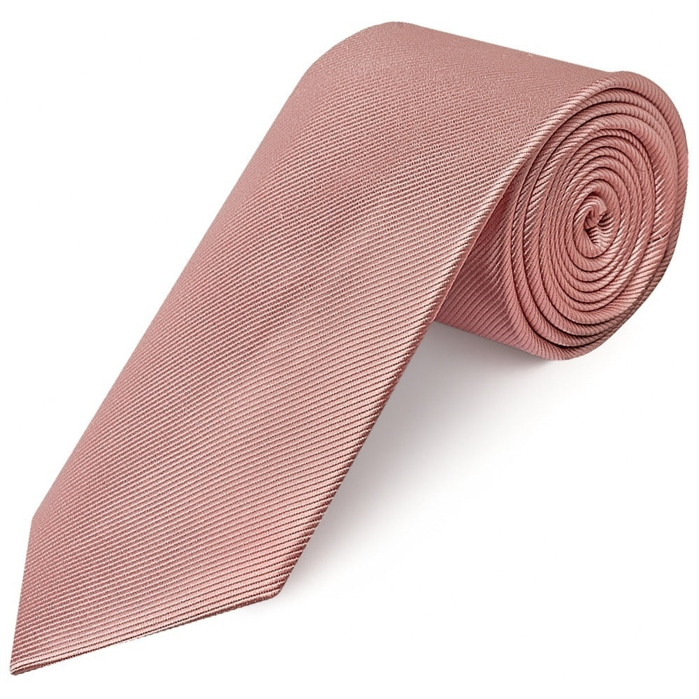 Dusty Rose Silk Twill Classic Mens Tie And Pocket Square Set 3