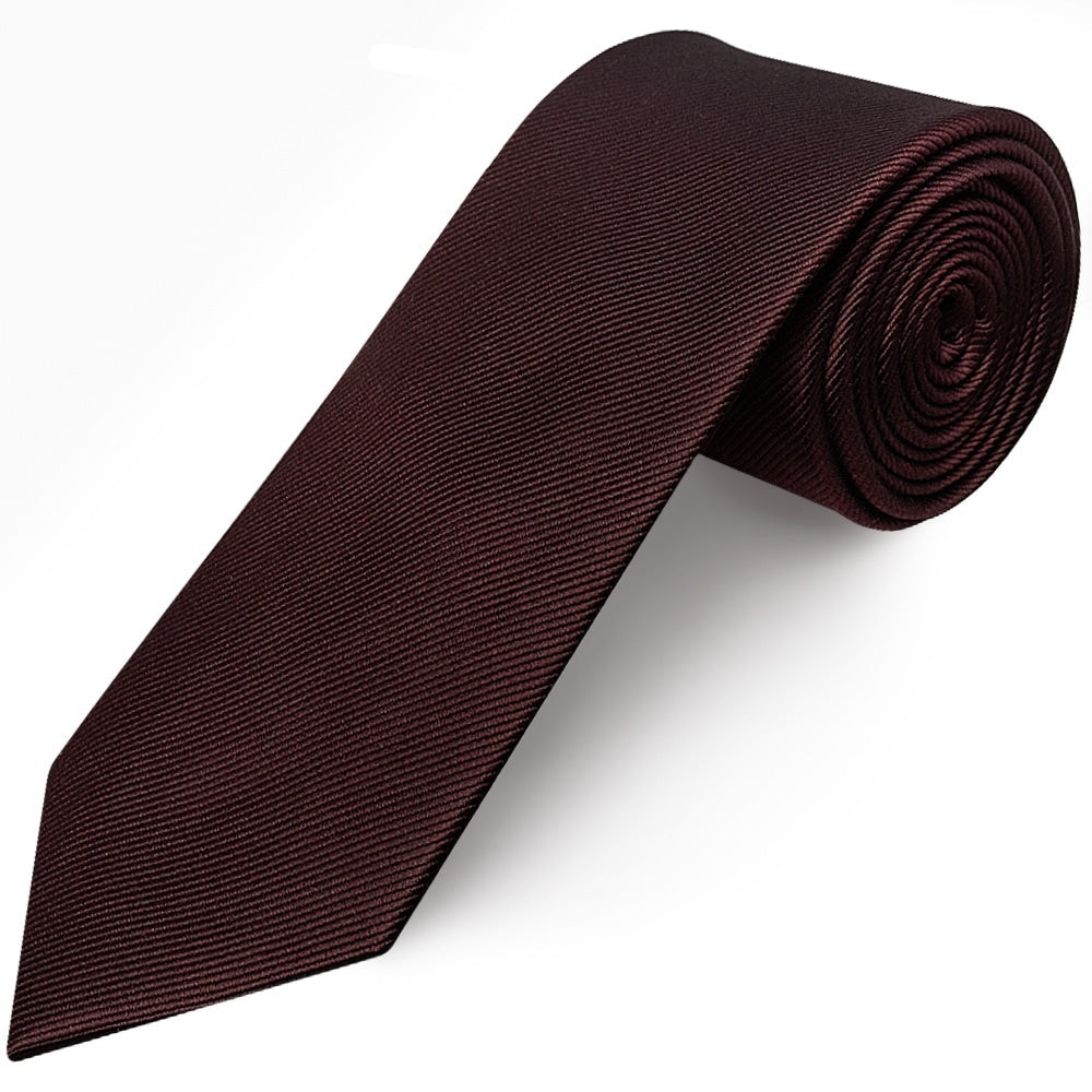 Burgundy Silk Twill Classic Mens Tie And Pocket Square Set 3