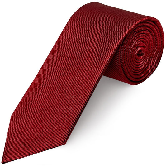 Red Silk Twill Classic Mens Tie 1