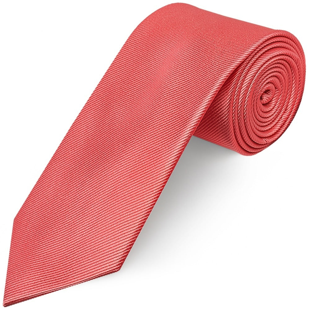 Salmon Pink Silk Twill Classic Mens Tie 1