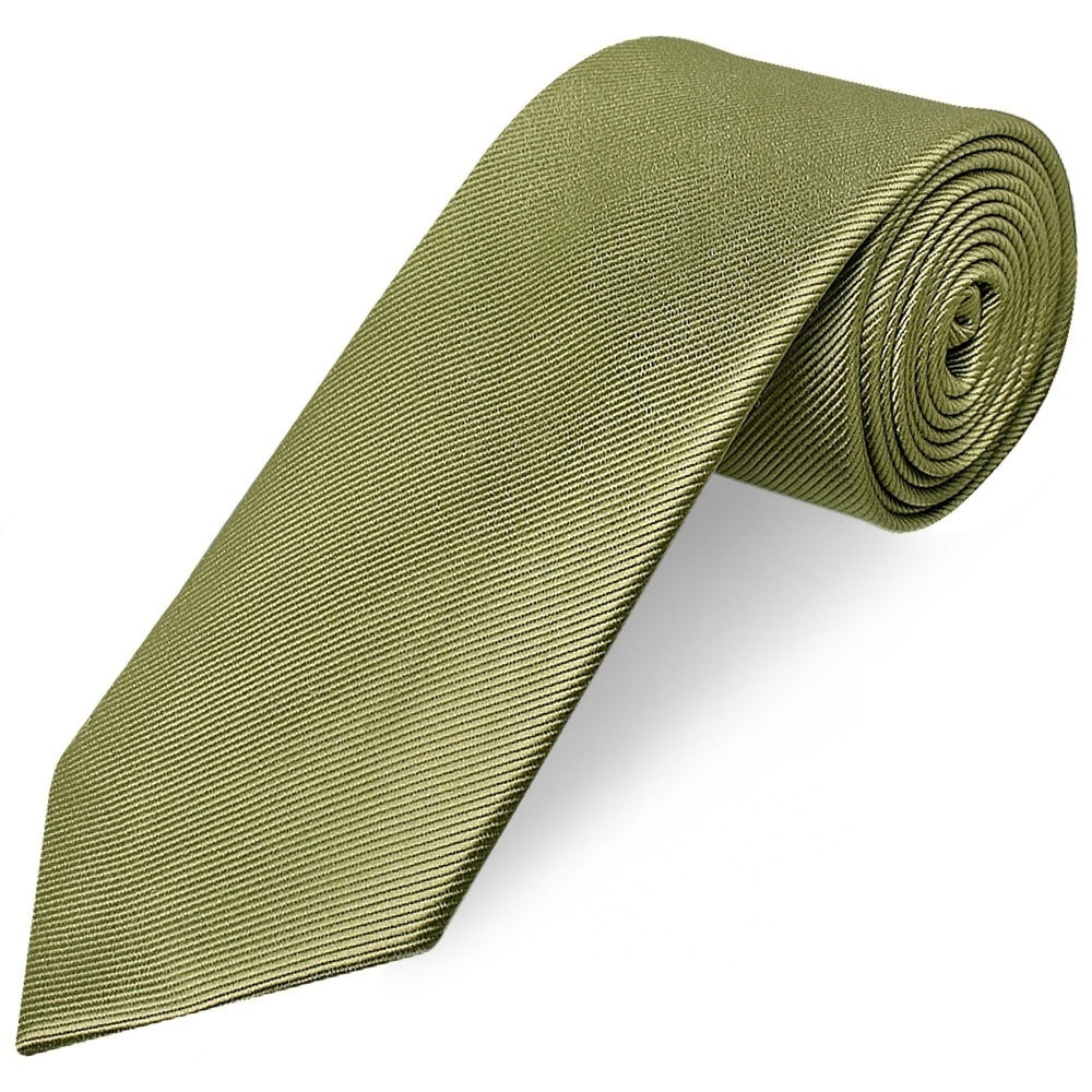 Khaki Twill Classic Silk Mens Tie 1